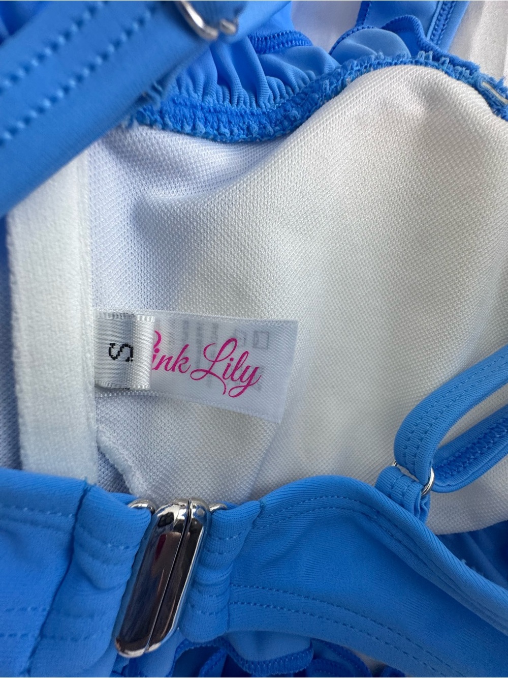 Pink Lily Royal Blue Ruffle Bikini Set - Picture 7 of 9